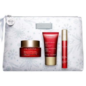 Set cadou Clarins Super Restorative, Femei, Crema de zi 50 ml + Ser modelator 10 ml + Crema de noapte 15 ml