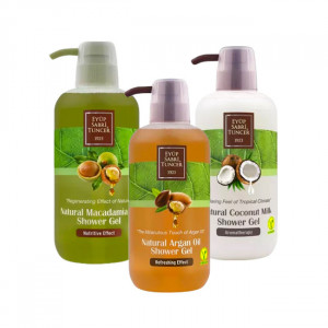 Eyup Sabri Tuncer Gel de dus Cocos 600 ml + Gel de dus Macadamia 600 ml + Gel de dus Argan 600 ml