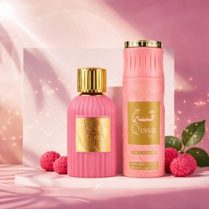 Set cadou Qissa Pink Oriental Collection Paris Corner, Femei, Apa de Parfum, 100 ml + Deodorant Spray 200ml