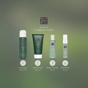 Set cadou Rituals The Ritual of Jing Relax Set – Crema de corp 70 ml, Spuma de dus 50 ml, Ulei uscat 50 ml, Spray Pillow Mist 20 ml