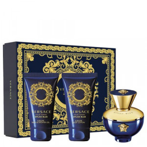 Set cadou Versace Dylan Blue, Femei, 50ml Apa de Parfum, 50 ml Gel de Dus, 50 ml Lotiune de Corp