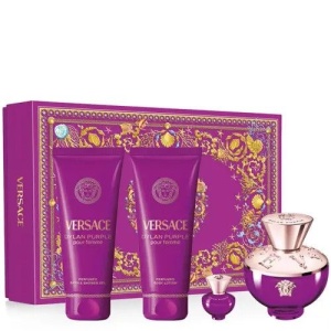 Set cadou Versace Dylan Purple, 100 ml Apa de Parfum 5 ml Apa de Parfum 100 ml Gel de dus 100 ml Lotiune de corp