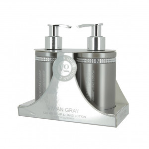 Set cadou Vivian Gray Crystals Gray, Unisex, Sapun lichid, 250 ml + Crema de maini, 250 ml