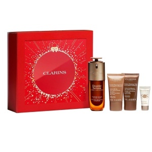 Set Clarins Double Serum & Extra-Firming Anti-Age – Serum Antirid, Crema de Zi, Crema de Noapte si Baza Machiaj SOS Primer