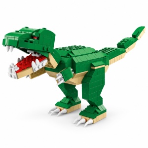 Set de constructie Dinozaur T-Rex, 1000 piese, 6 in 1, joc creativ pentru copii, 6 Ani+, Verde - Img 4