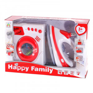 Set de joaca Happy Family, masina de spalat si fier de calcat