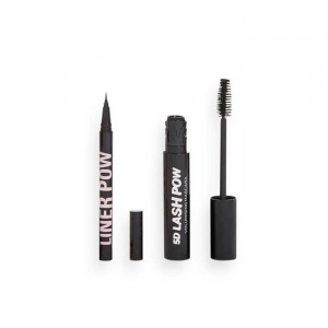 Set de machiaj Makeup Revolution Lash Pow Eye Duo, Mascara 5D Lash Pow + Eyeliner Eyeliner Pow - Img 2