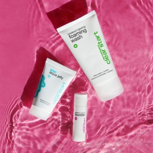 Set Dermalogica Clear Start Breakout Clearing Kit – Aqua Jelly 25 ml, Cleanser spuma de curatare 75 ml, Booster tratament local cu niacinamida 10 ml
