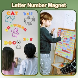 Set Educativ Magnetic Kramow 160 Piese - Litere si Cifre Magnetice