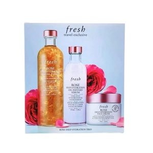 Set Fresh Hydra Rose, Tonic pentru hidratare profunda cu trandafir, 100 ml + Ser infuzat cu ulei de hidratare profunda de trandafir 100 ml + Crema hidratanta profunda cu trandafir 15 ml