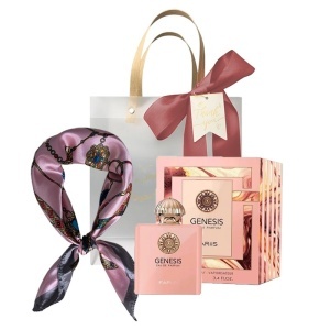 Set Genesis Fariis, Apa de Parfum, Femei, 100 ml + Esarfa satinata + Punga cadou