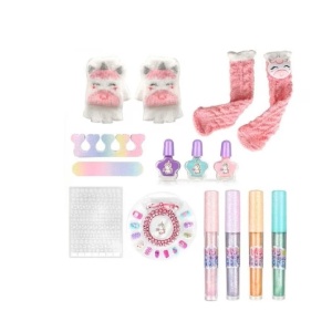 Set Hello Winter pentru copii – machiaj si manichiura unghii, cu manusi si ciorapi