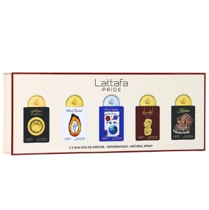 Set Lattafa Apa de Parfum Unisex – Nebras 20 ml, Art of Wood 20 ml,Art of Universe 20 ml, Ansaam Gold 20 ml, Kashan 20 ml