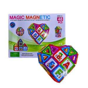 Set magnetic de construit 3D, 48 piese