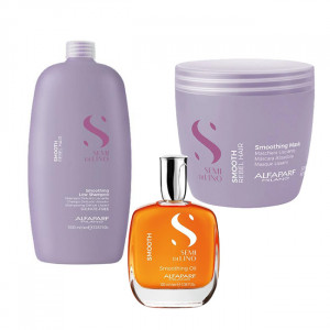 Set pentru netezire Alfaparf Milano Semi Di Lino Sampon 1000 ml + Masca 500 ml + Ulei pentru netezire 100 ml