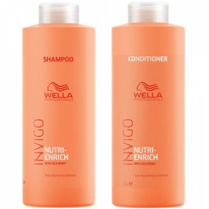 Set pentru par uscat Wella Professionals Nutri-Enrich, Sampon 1000 ml + Balsam 1000 ml