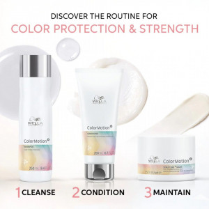 Set pentru par vopsit Wella Professionals ColorMotion, Sampon 250 ml + Balsam 200 ml + Masca 150 ml