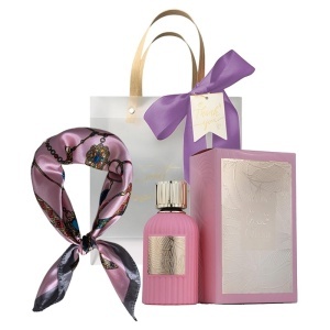 Set Qissa Pink Oriental Collection Paris Corner, Apa de Parfum, Femei, 100 ml + Esarfa satinata + Punga cadou