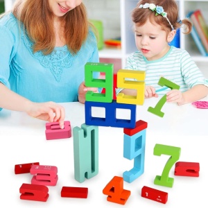 Tabla Educativa Montessori, Placa cu Numere din Lemn pentru Echilibru si Invatare