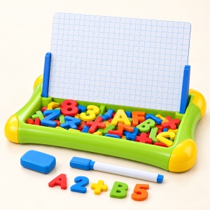 Tablita magnetica educativa First Classroom 2 in 1, litere, cifre, simboluri, marker si burete, multicolor, 3+ ani - Img 4
