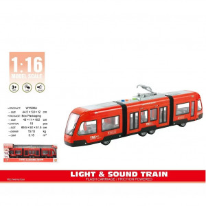 Tramvai electric pentru copii, cu sunete si lumini, functii