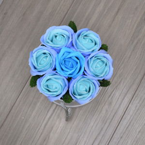 Aranjament floral Glamour Flower cutie rotunda cu 7 trandafiri sapun - Img 3