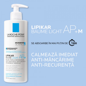 Balsam cu tripla actiune impotriva puseurilor de uscaciune a pielii La Roche-Posay Lipikar Baume Light AP+M - Img 5