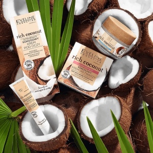 Crema de Fata Ultra-Nutritiva cu Ulei de Cocos 100% Organic, Eveline Cosmetics Rich Coconut, 50 ml