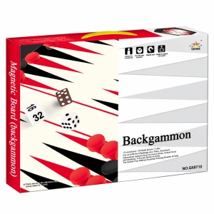 Joc de societate magnetic Table Backgammon, 33 piese, pentru 2 jucatori