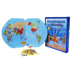 Joc Educational cu Harta Lumii si Steaguri