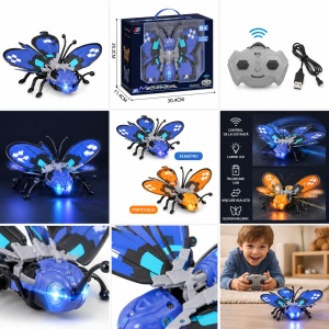 Jucarie fluture cu telecomanda R/C, lumini LED si incarcare USB - Img 3