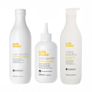 Kit pentru protejarea si mentinerea culorii Milk Shake Color Specifics Sampon 1000 ml + Balsam 1000 ml + Tratament 200 ml - Img 2