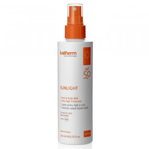 Lapte pentru fata si corp cu protectie solara SPF 50+ Ivatherm Sunlight