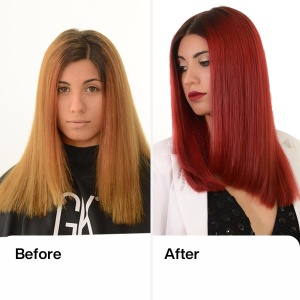 Masca colorata pentru par blond GK Hair, Bombshell, Red