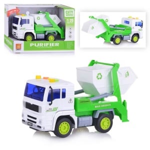 Masina de gunoi City Service, scara 1.20, cu lumini si sunete, pentru copii 3+ ani