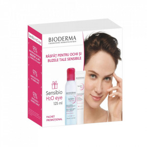 Pachet Bioderma Gel contur ochi Sensibio, 15 ml + Solutie micelara bifazica Sensibio H2O eye, 125 ml