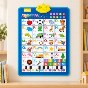 Poster educativ interactiv pentru copii, alfabet in engleza, numere si pian, 3 ani+ - Img 2