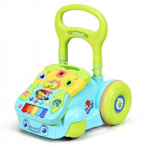 Premergator multifunctional cu centru de activitati si inaltime reglabila albastru