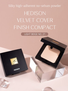 Pudra compacta Dr Hedison Velvet Cover Finish Compact, Light Beige nr. 21, 14 g