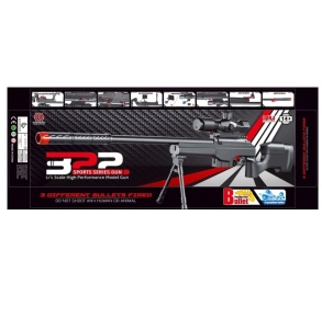 Pusca de jucarie 322 Sports Series Gun – Scara 1:1, cu luneta si 3 tipuri de gloante, model cu suport, 14+ ani