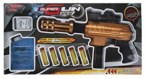 Pusca de jucarie, model blaster Super Gun, cu bile de apa si 5 tinte, 33 cm