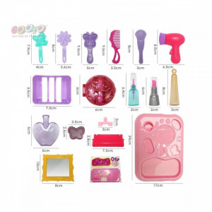 Set accesorii de frumusete pentru fetite, depozitate in gentuta cu maner, 21 piese - Img 3