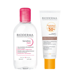 Set Bioderma Gel-crema Photoderm Spot-Age SPF 50+, 40 ml, Solutie micelara Sensibio H2O, 250 ml