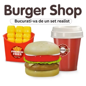 Set Burger Shop - Jucarie Interactiva cu Accesorii pentru Copii 3+ Ani