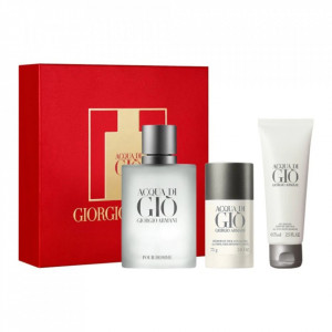 Set apa de toaleta 100 ml Armani Acqua di Gio Homme, aftershave balsam 75 ml, deodorant stick 75 ml, barbati