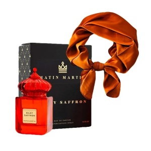 Set cadou Calista cu Apa de Parfum Matin Martin Amber Wave, Unisex, 100 ml si esarfa