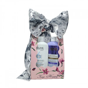 Set cadou Crema de corp hidratanta pentru pielea uscata sau foarte uscata Eveline Cosmetics 6 Ceramides, 350 ml +  Lapte de corp netezitor ultra-bogat  Retinol & Niacynamid, 350 ml + Esarfa