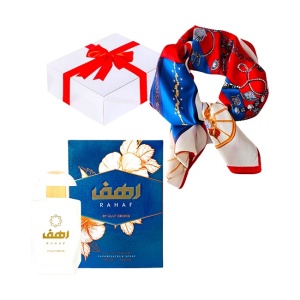 Set cadou Dhalia cu Apa de Parfum Gulf Orchid Rahaf, Femei, 100 ml si esarfa