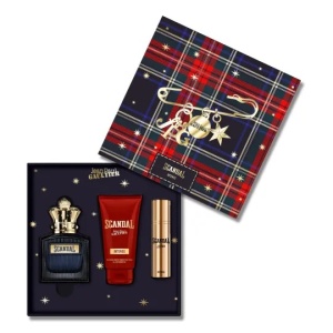 Set cadou Jean Paul Gaultier Scandal Pour Homme Intense, Apa de Parfum, 100 ml + Gel de dus, 75 ml + mini  Apa de Parfum, 10 ml