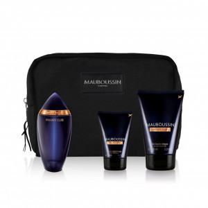 Set Cadou Mauboussin Private Club, Barbati, Apa De Parfum 100 ml + Balsam After Shave 50 ml + Gel de Dus 100 ml + Geanta Cosmetice